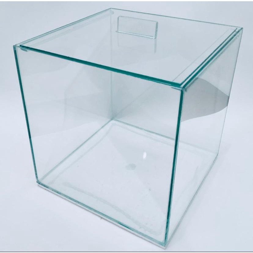 Aquário cubo 20x20x20 vidro 8 litros para peixes
