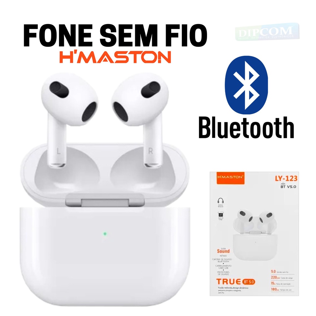 Fone De Ouvido Sem Fio Recarregável Bluetooth LY-123 H'MASTON