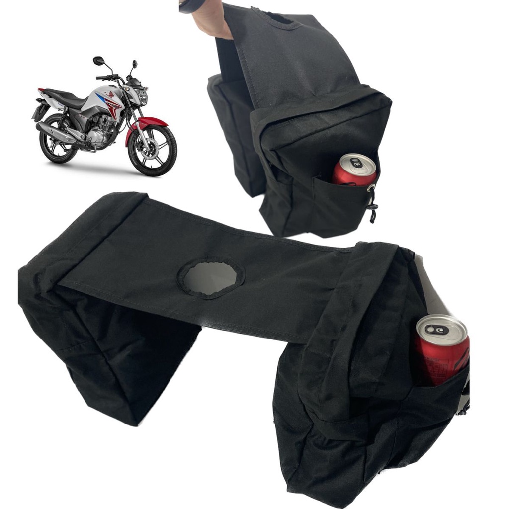 mala tanque 5l para motos universal + porta água cg falcon xre todas moto