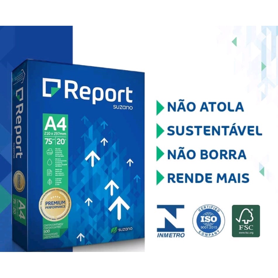 Papel A4 Report Suzano Branco Kit Com 5 Pacotes 2500 Folhas Shopee Brasil 7341