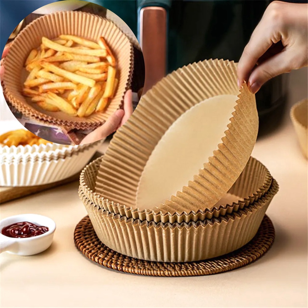 Forma De Papel Redondo Para Air Fryer/ Fritadeira 50 Peças