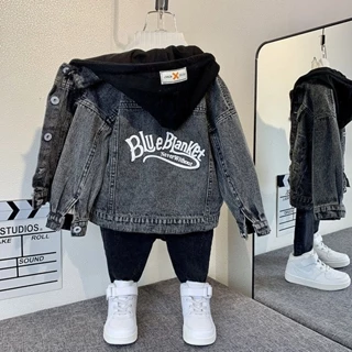 Jaqueta De Denim Para Meninos Primavera Outono Tops Infantis Novo Estilo Roupa Infantil Média Grande Pequena