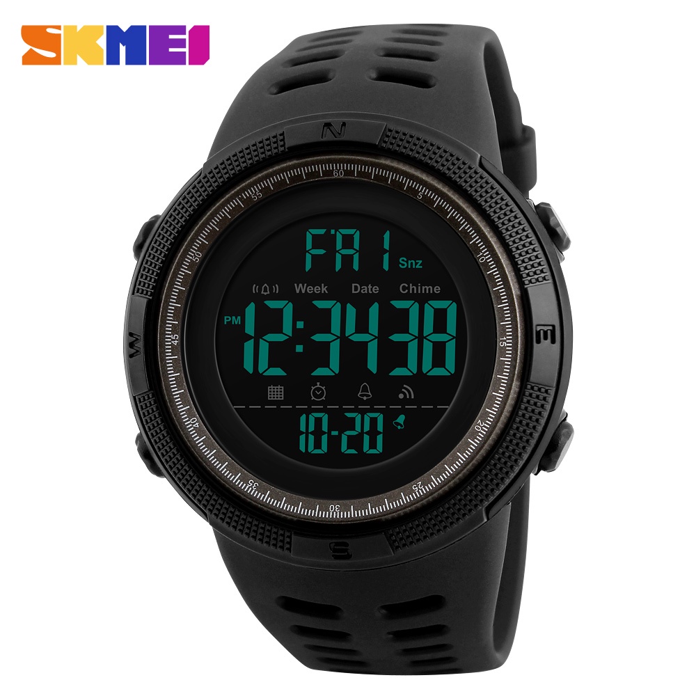 SKMEI Relogio 1251 esportes impermeável masculino lazer digital LED digital multifuncional relógio eletrônico