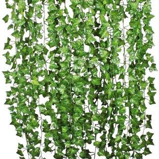 30 Metros Hera Verde Planta Artificial Trepadeira Ramas Folhagem Pendente