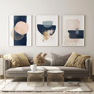 Quadros Decorativos Trio Kit 3 peças Grandes 90x60 ou 60x40 mais de 50 opções de imagens Quadro decorativo Sala Quadro decorativo Quarto Quadro decorativo Escritório Quadro decorativo Marmorizado Quadro decorativo abstrato Folhas arte quadro mosaico