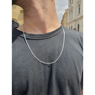 Corrente Cordão 60cm - 2mm em Prata 925 Escama Peixe Grumet Italiana Maciça Linda