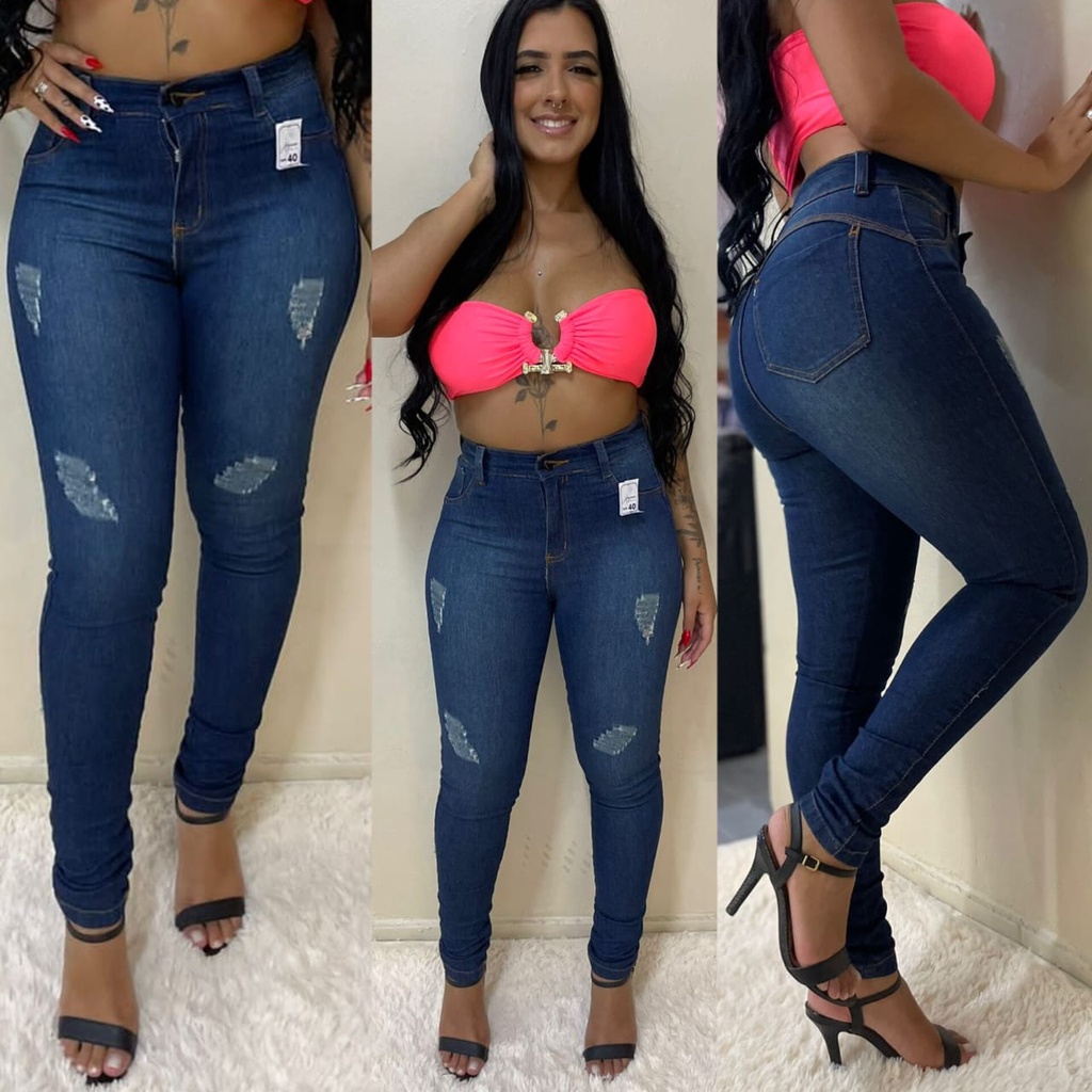 CALÇA JEANS LEVANTA BUMBUM MODELO REF MMS