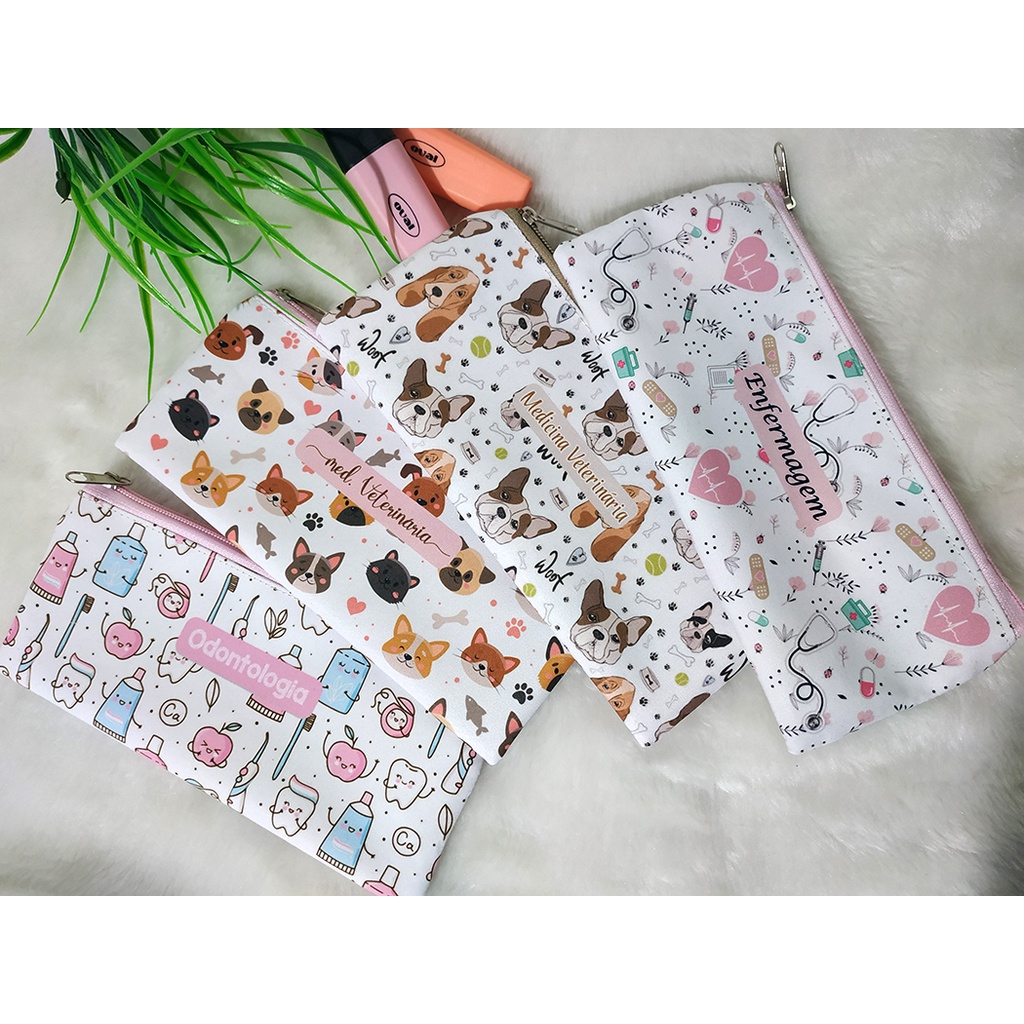 Estojo Slim Profissões Odontologia Enfermagem Fisioterapia Medicina Veterinária Psicologia Biomedicina Pedagogia Nutrição Medicina Fonoaudiologia