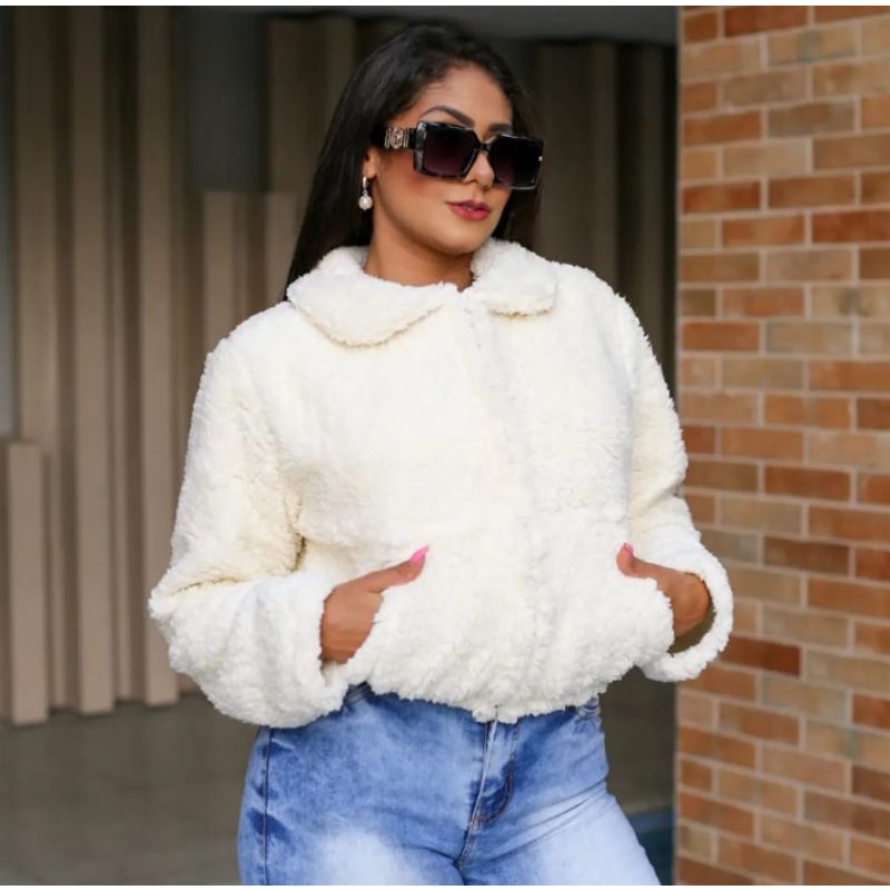 Teddy Blusa De Frio Pelinho Feminina Casaco Teddy Feminino Blusa