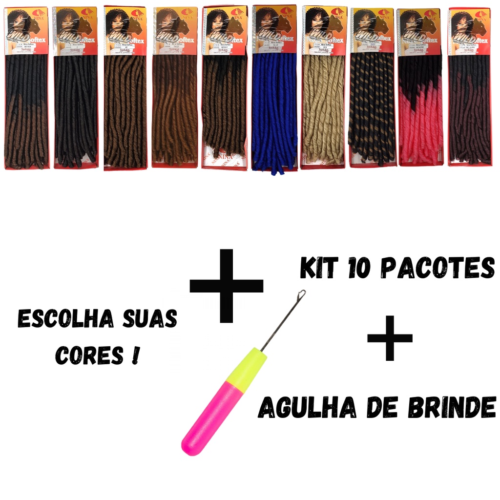 Cabelo Nina Sfitex Cacheado 5 Pcts + Agulha Crochet Braids