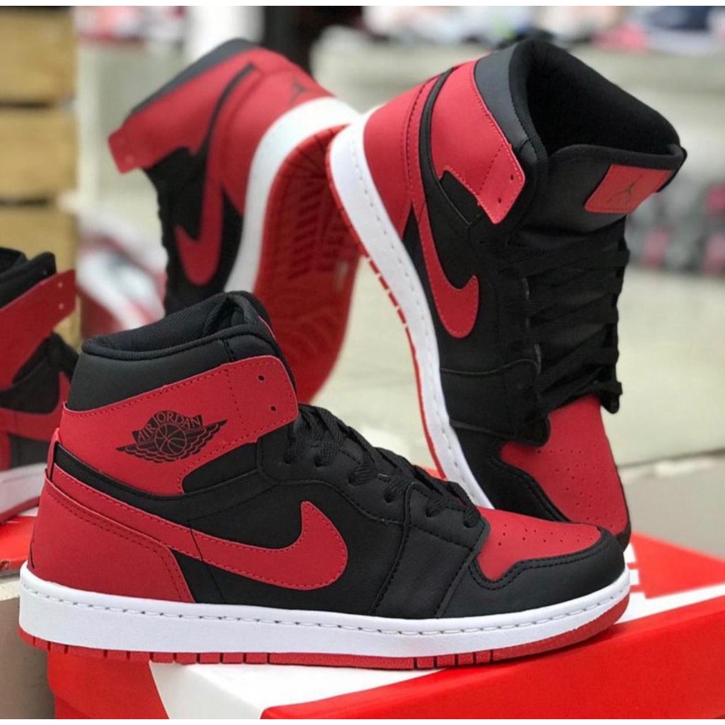 Air jordan vermelho e hot sale preto