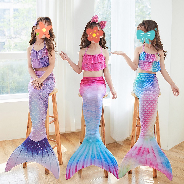 Fantasia trajes de sereia crianças cauda de sereia para meninas