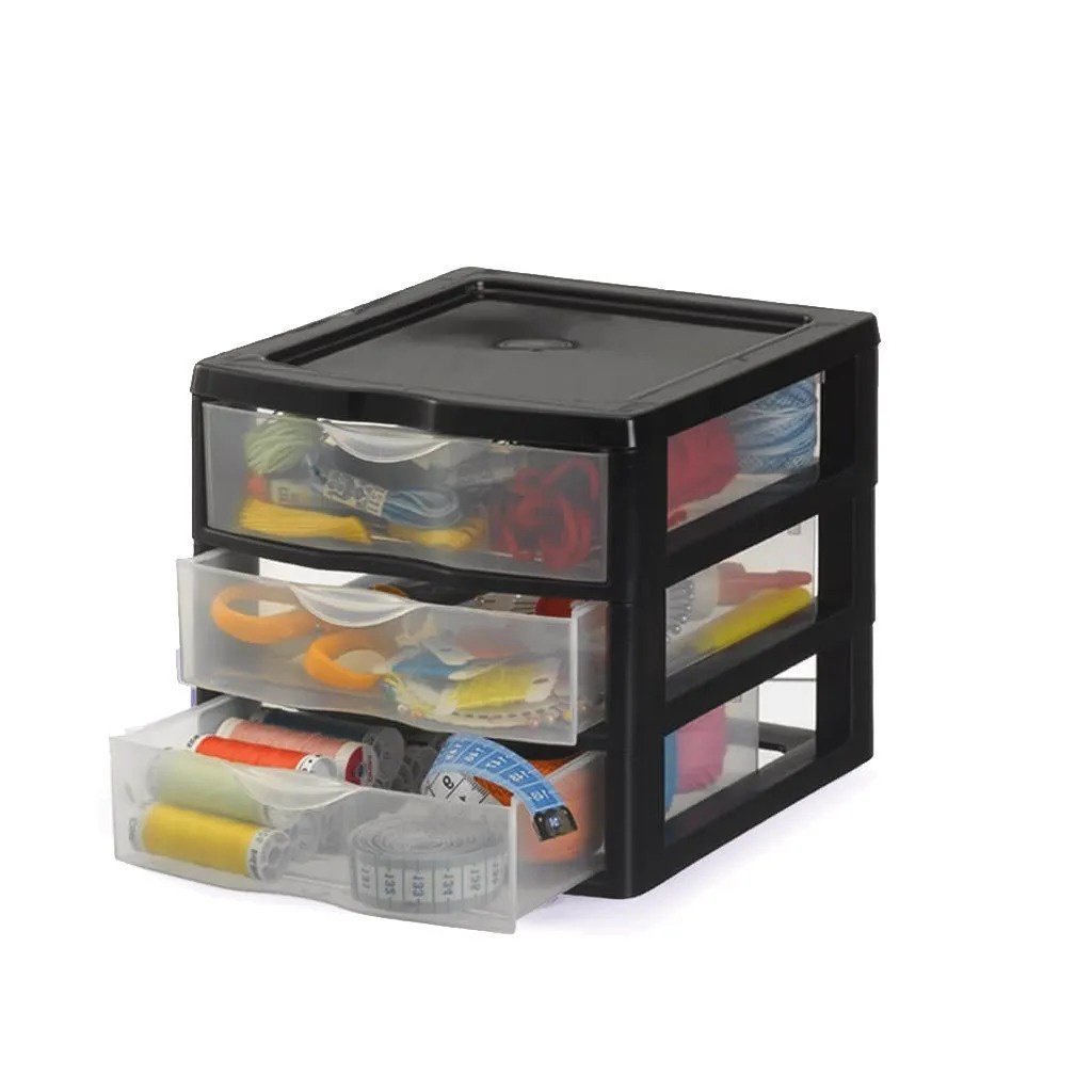 Gaveteiro Organizador Pequeno Plástico C/3 Gavetas Nitron