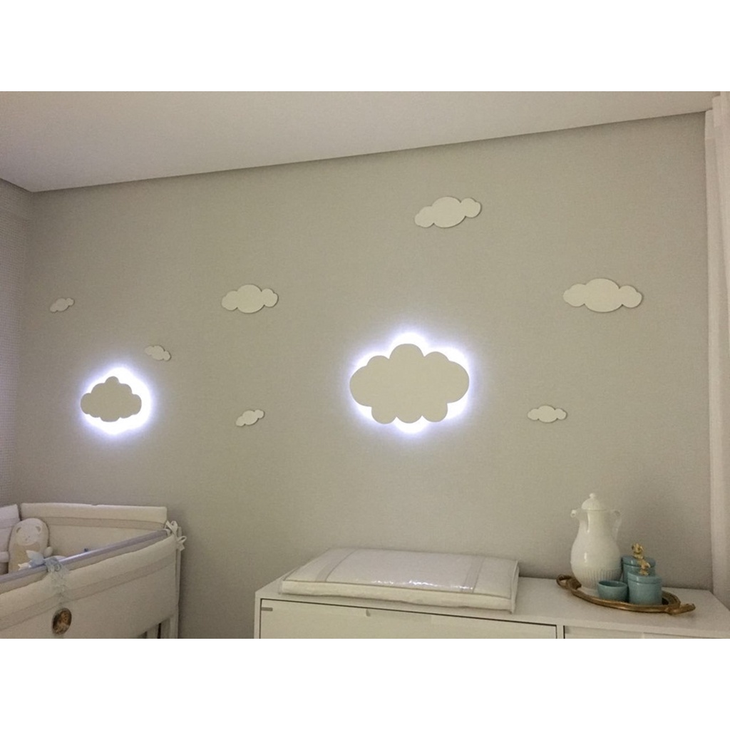 Kit Nuvem Com Luz Led Luminária Com Led Para Quarto Bebe 2p | Shopee Brasil