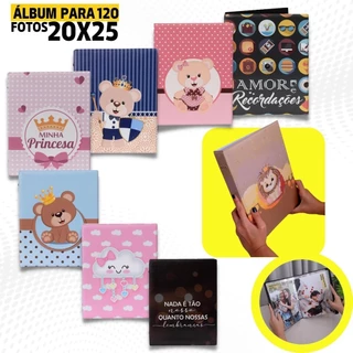 Álbum fotográfico 120 fotos 20x25 Estampas Adulto Bebê Infantil Azul Fotografia Viagens Família em Oferta na Shopee