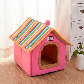 Cama De Gato Dobrável Casa De Cachorro De Estimação Inverno Canil De Dormir De Villa Ninho Quente Removível Tendas De Caverna Sofá Pet Suprimentos