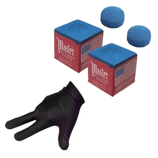 Kit Sinuca Luva + 2 Giz Master + 2 Solas Buffalo 11mm