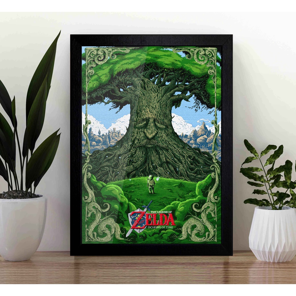 Quadro The Legend of Zelda Ocarina of Time A3 - com Acrílico Na