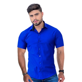 Camisas social hot sale azul