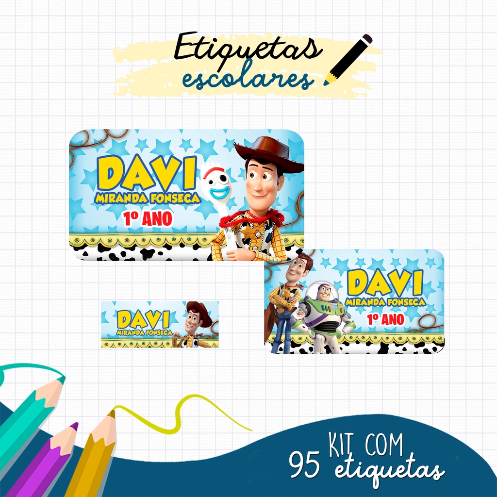 Etiqueta Escolar Toy Story Shopee Brasil 3884