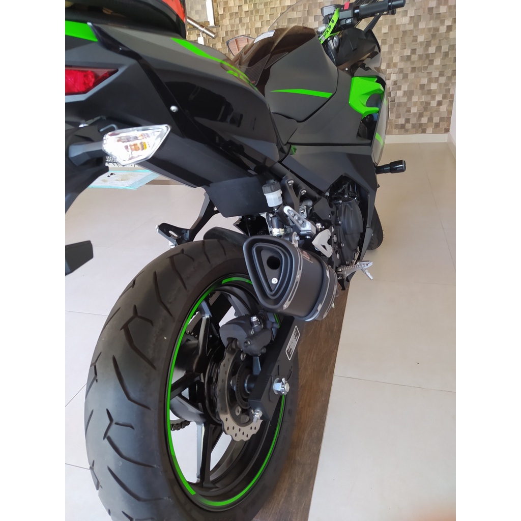 Escapamento Esportivo para Ninja 250/300/400 Modelo Extreme em Preto Fosco WR