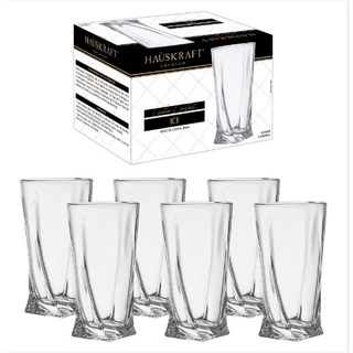 Jogo 6 Copos Ice Long Drink 280ml C/Base Quadrada