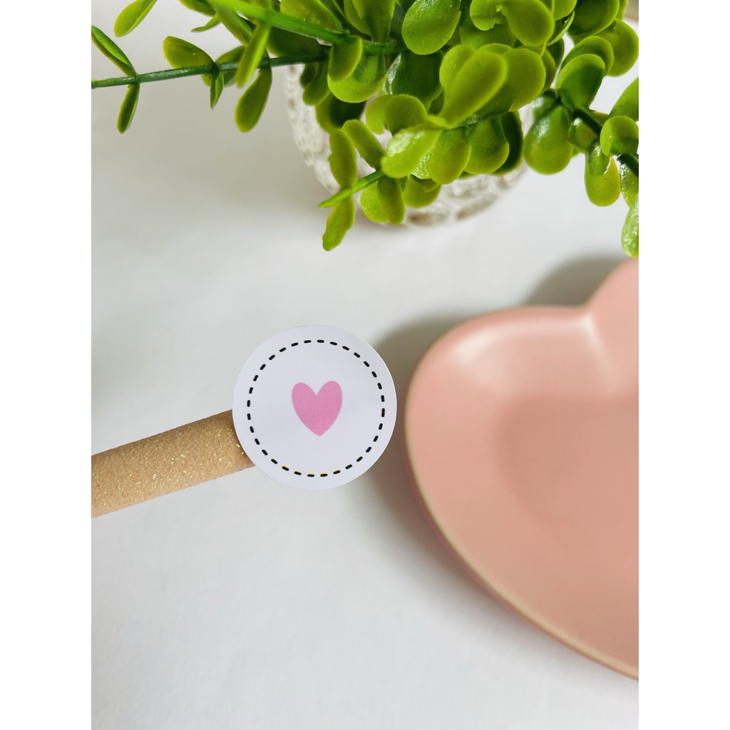 120 MIni adesivos coração rosa vazado lacre embalagem | Shopee Brasil