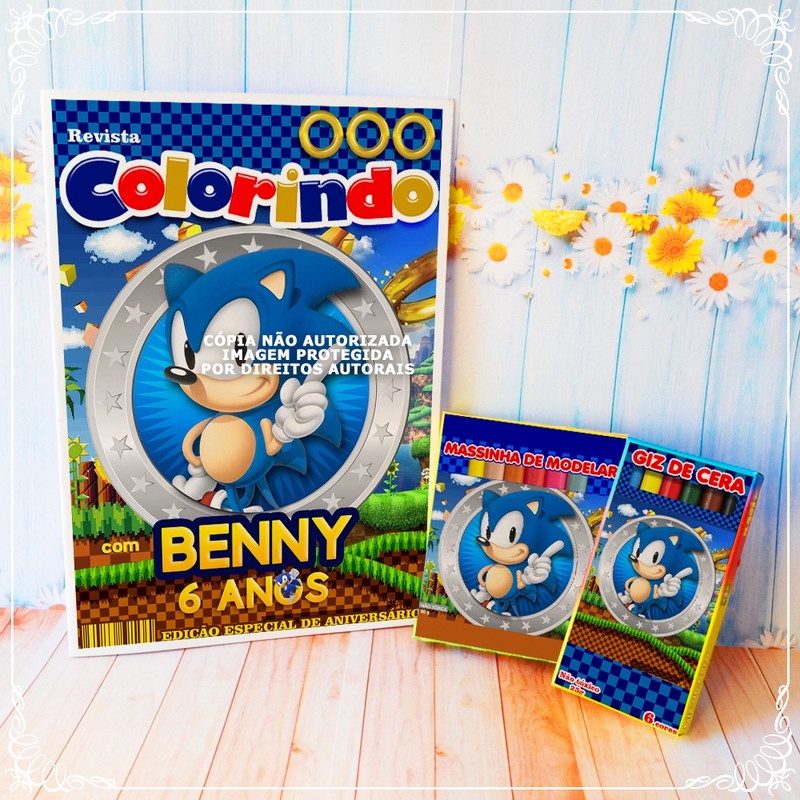 Kit Colorir com Massinha Sonic