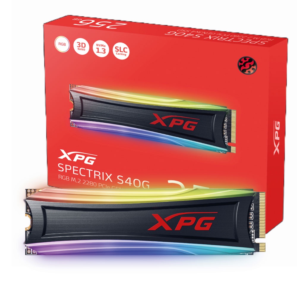 SSD XPG 256gb Spectrix S40G RGB M.2 PCIe Gen3x4 | Shopee Brasil