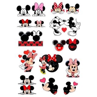 Cartela casal Minnie e Mickey a prova dágua Com 12 Adesivos em vinil, temos á pronta entrega