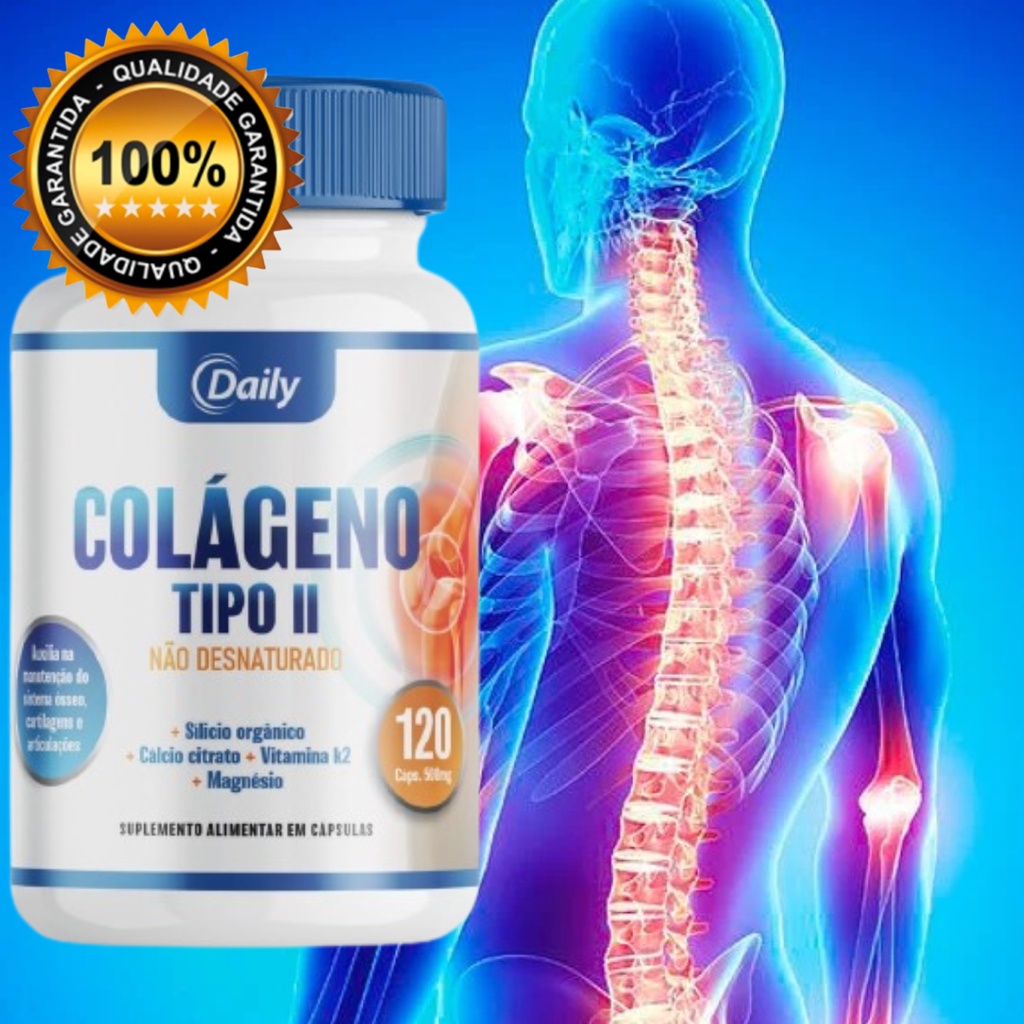 Colágeno Tipo 2 Original Daily Para Articulações, Ossos e Cartilagens ...