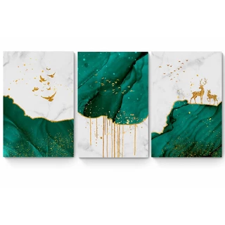 Quadros Decorativos Trio Kit 3 peças Grandes 90x60 ou 60x40 mais de 50 opções de imagens Quadro decorativo Sala Quadro decorativo Quarto Quadro decorativo Escritório Quadro decorativo Marmorizado Quadro decorativo abstrato Folhas arte quadro mosaico