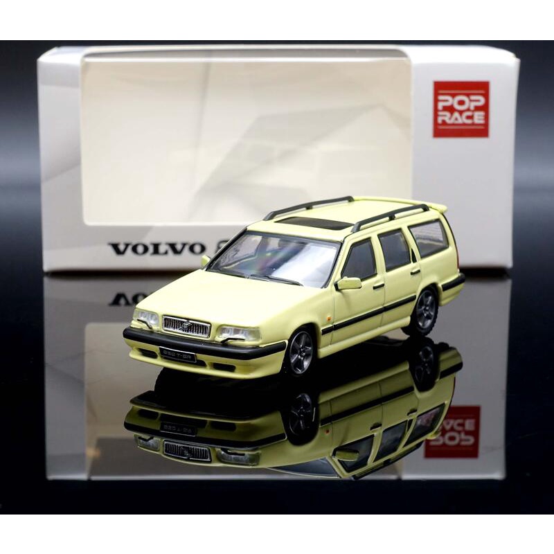 POP RACE 1/64 Volvo 850 T-5R Creme Amarelo Escala Modelo Carro