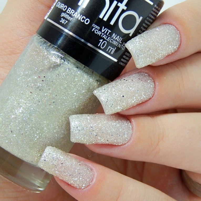 Esmalte Anita Glitter Ouro Branco Shopee Brasil 5530