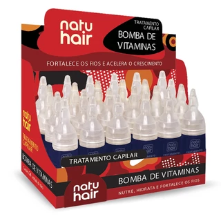 Kit 12 Ampolas de Tratamento Capilar Bomba de Vitaminas Natuhair 10ml - CONTÉM 12 UNIDADES
