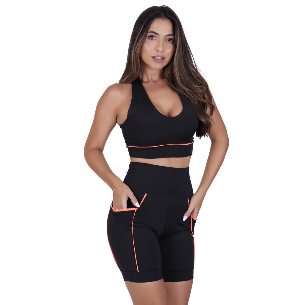 Conjunto Fitness Preto Conjunto Pozze