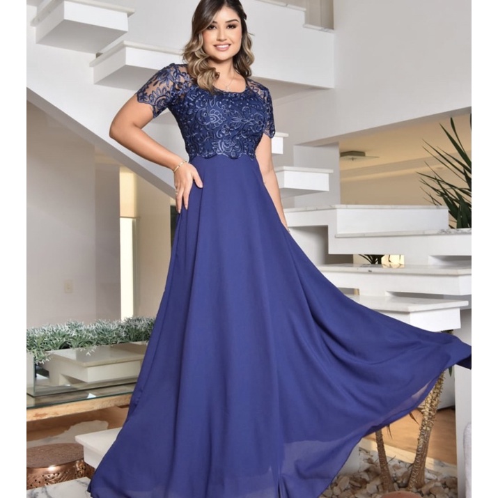 Vestido de best sale casamento azul marinho