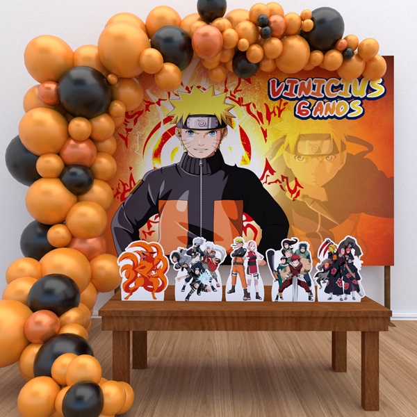 Kit Ouro Festa Aniversário Boruto Naruto Desenho Decoração Cenários