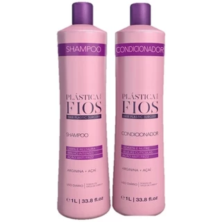 Kit Plástica dos Fios Shampoo 1 litro e Condicionador 1 litro