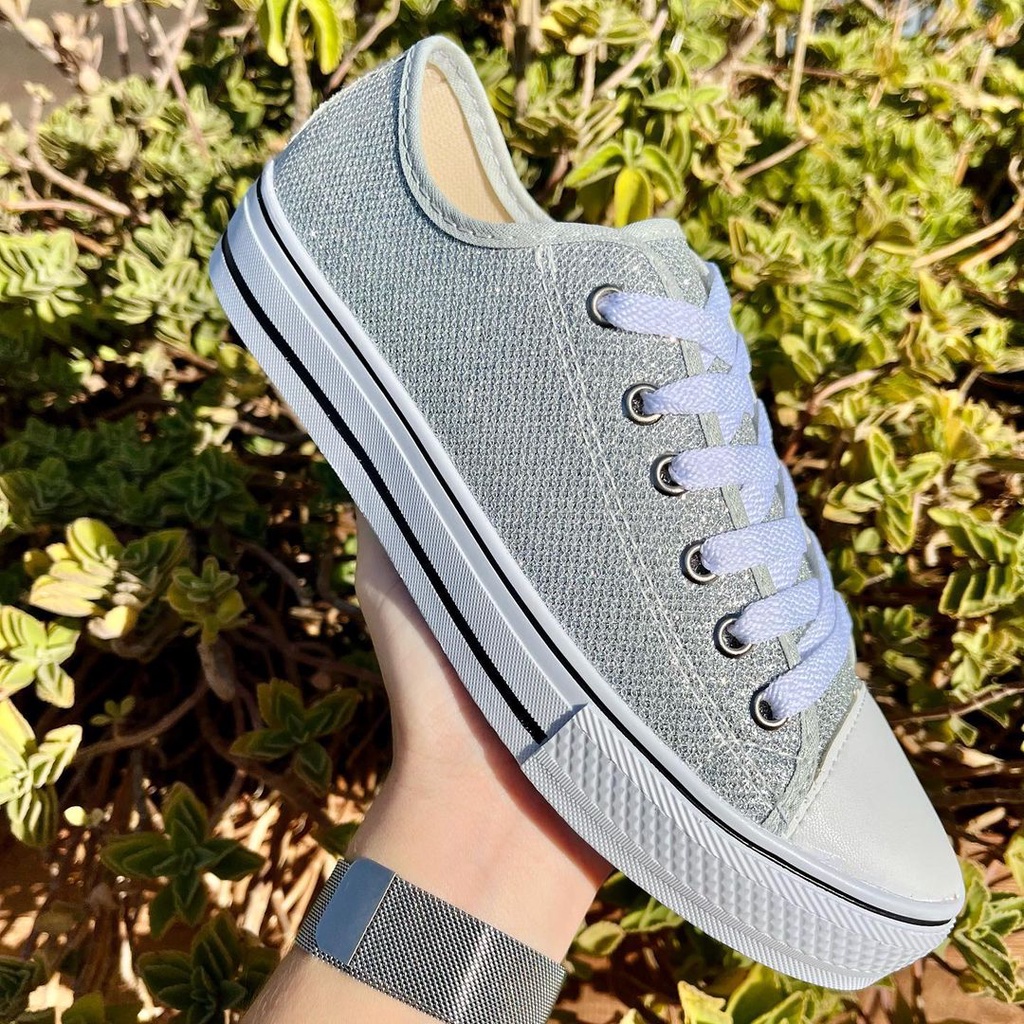 Tênis Feminino Todo em Glitter Novo Modelo Lançamento Super Macio e Estiloso
