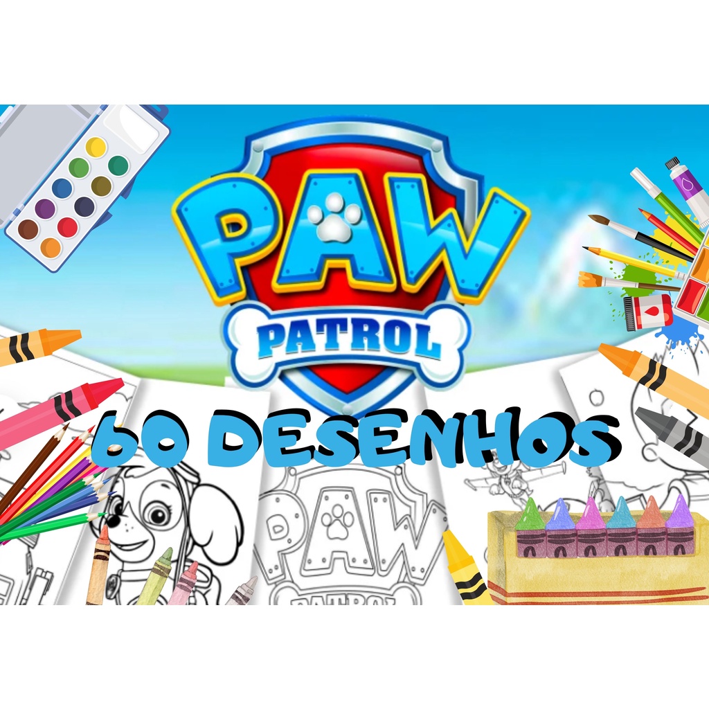 patrulha canina desenhos para colorir em Promoção na Shopee Brasil