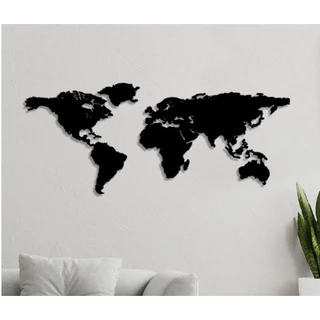 Quadro decorativo Mapa Mundi MDF 3mm