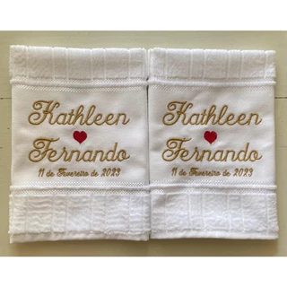 Kit 03 Toalhas Bordadas com Frases