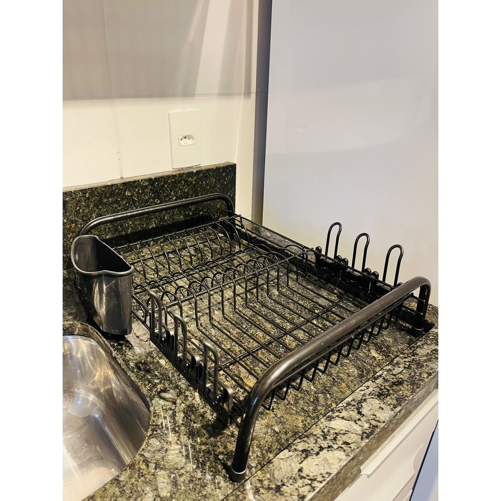 Escorredor Preto De Louça Londres Porta Resistente Cozinha Top