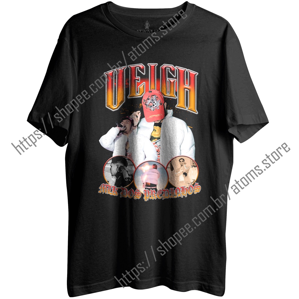 Camiseta Algodão Unissex T shirt cantor VEIGH mlk muleque dos predinhos rap trap hip hop vintage retro