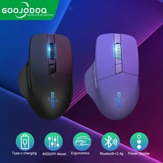 Goojodoq Mouse 2.4Ghz Com USB Transmissão Sem Fio Display Ergonômico De Bateria De Rolagem