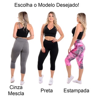 Kit 2 Legging Corsário Capri Calça Leg Curta