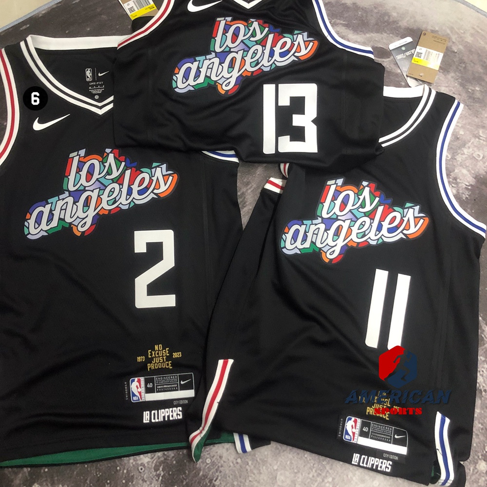 Homens Camisa Los Angeles LA Clippers 2 Kawhi Leonard Regata 13 Paul George Black City Basquetebol Jersey