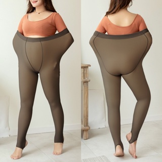 Meia-Calça P-4GG Térmica Forrada Peluciada Translúcida Inverno Quente Plus  size Legging