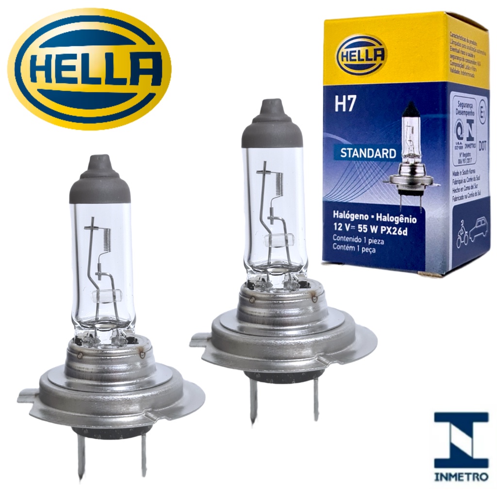 LAMPADA AUTOMOTIVA FAROL H7 12V 55W PX26D HELLA PAR | Shopee Brasil